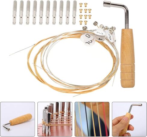 1 مجموعة Lyre سلاسل مجموعة كاملة مجموعة مفاتيح الربط Zither الوتد الجمالون قضيب ضبط دبوس للآلات الموسيقية in Saudi Arabia