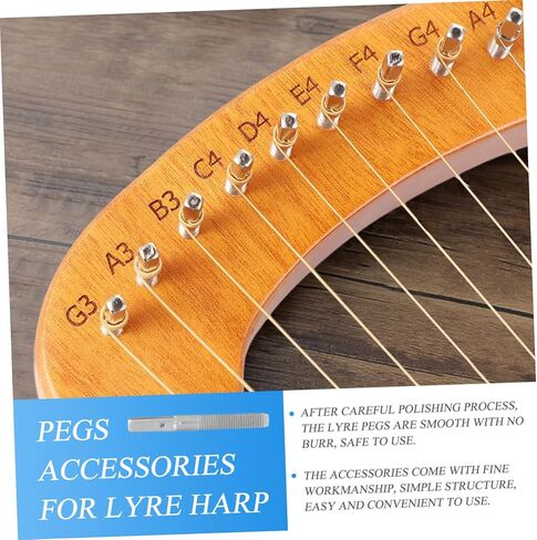 Totority 8 قطع Lyre Harp ضبط الوتد مجموعة المهنية Lyre سلسلة أوتاد استبدال المعادن الملحقات للآلات الموسيقية الوترية in Saudi Arabia