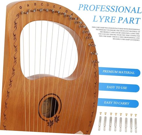 Totority 8 قطع Lyre Harp ضبط الوتد مجموعة المهنية Lyre سلسلة أوتاد استبدال المعادن الملحقات للآلات الموسيقية الوترية in Saudi Arabia