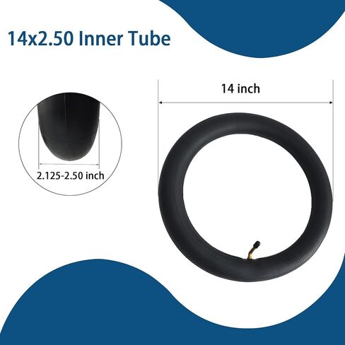 2-Pack 14x2.50 الأنبوب الداخلي 14x2.5 14x2.10 14x2.125 14x2.25 14x2.40 الأنبوب الداخلي 14 بوصة أنبوب الدراجة مع ساق صمام منحني in Kuwait
