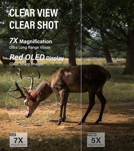CoxiVision 1400 Yard HD Range Finder with Slope, 7X Magnification, Red OLED Display, BRD Mode, Angle Compensation, Scan in Kuwait