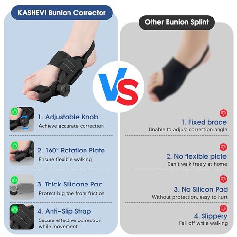 مصحح الورم للنساء والرجال إصبع القدم الكبير: إصلاح الورم قابل للتعديل لتخفيف آلام فصل إصبع القدم الكبير - جبيرة الورم العظمية مع مملس لمحاذاة أصابع القدم وتصحيح أروح القدم in Kuwait