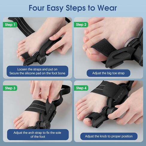 مصحح الورم للنساء والرجال إصبع القدم الكبير: إصلاح الورم قابل للتعديل لتخفيف آلام فصل إصبع القدم الكبير - جبيرة الورم العظمية مع مملس لمحاذاة أصابع القدم وتصحيح أروح القدم in Kuwait