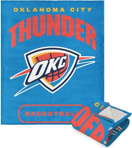 NORTHWEST NBA Oklahoma City Thunder Silk Touch Sherpa Throw Blanket, 50" x 60", High Block in Saudi Arabia