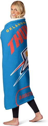 NORTHWEST NBA Oklahoma City Thunder Silk Touch Sherpa Throw Blanket, 50" x 60", High Block in Saudi Arabia