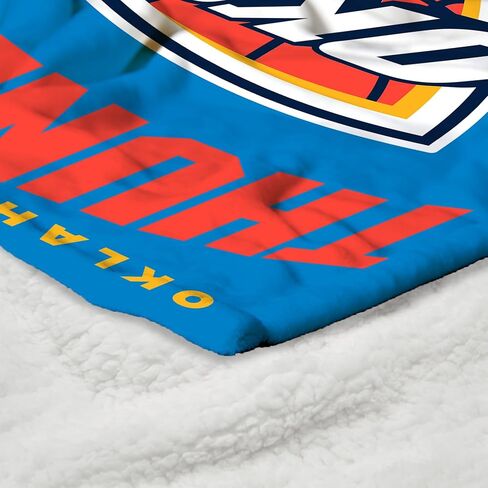 NORTHWEST NBA Oklahoma City Thunder Silk Touch Sherpa Throw Blanket, 50" x 60", High Block in Saudi Arabia