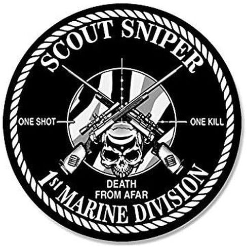 ملصق Round Scout Sniper 1st Marine Division - ملصق جرافيك - مقاوم للماء - مقطوع بالقالب مقاوم للبهتان in Saudi Arabia