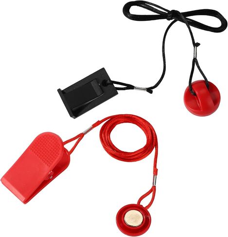 2pcs Universal Treadmill Magnet Safety Key with Clip, Treadmill Emergency Stop Key Replacement for Most Running Machines (Black & Red) in Saudi Arabia