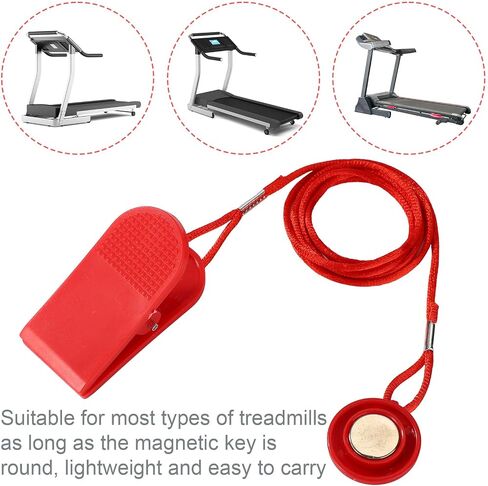 2pcs Universal Treadmill Magnet Safety Key with Clip, Treadmill Emergency Stop Key Replacement for Most Running Machines (Black & Red) in Saudi Arabia