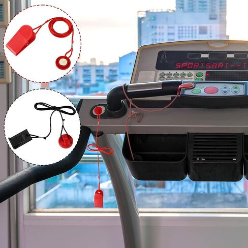 2pcs Universal Treadmill Magnet Safety Key with Clip, Treadmill Emergency Stop Key Replacement for Most Running Machines (Black & Red) in Saudi Arabia
