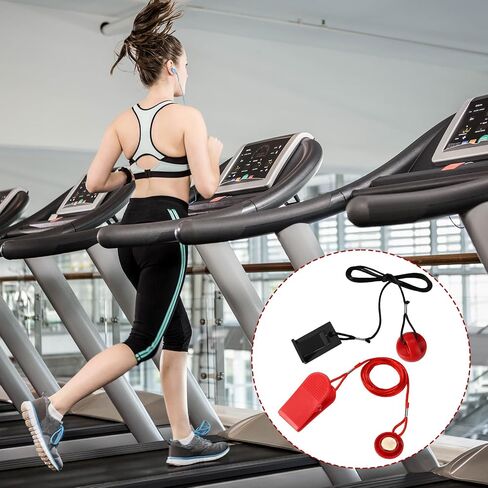 2pcs Universal Treadmill Magnet Safety Key with Clip, Treadmill Emergency Stop Key Replacement for Most Running Machines (Black & Red) in Saudi Arabia