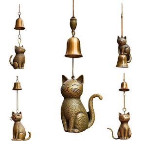Handmade Vintage cat Wind Chimes, Retro cat Wind Chimes, Wind Chimes for cat Lovers, cat Statue Memorial Garden Decoration, Suitable for porches, courtyards, Unique Gifts for cat-Loving Women(D) in Saudi Arabia