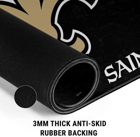 Skinit Small Gaming Mouse Pad - Officially Licensed New Orleans Saints Distressed Design with Stitched Edges, Waterproof, Non-Slip Rubber Base, Desk Mat for Keyboard & Mouse, 12.6" x 11" inches in Saudi Arabia