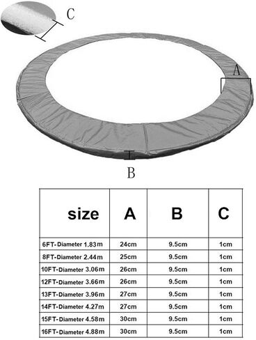 Trampoline Pad, Trampoline Spring Cover Surround Pad, Thick Tear Resistant Waterproof Edge Protector Round Frame Pad in Saudi Arabia