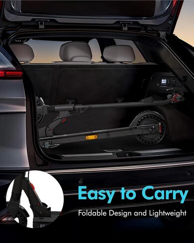 Electric Scooter 500W Peak Motor, 12 Miles Range & 15 MPH, 8" Flat-Free Tires, UL Certified, Foldable Electric Scooter for Adults, Teens and Big Kids in Saudi Arabia