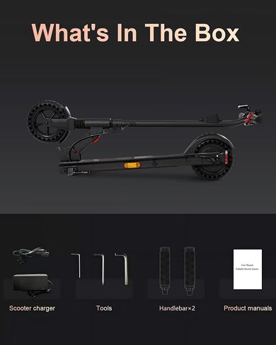 Electric Scooter 500W Peak Motor, 12 Miles Range & 15 MPH, 8" Flat-Free Tires, UL Certified, Foldable Electric Scooter for Adults, Teens and Big Kids in Saudi Arabia