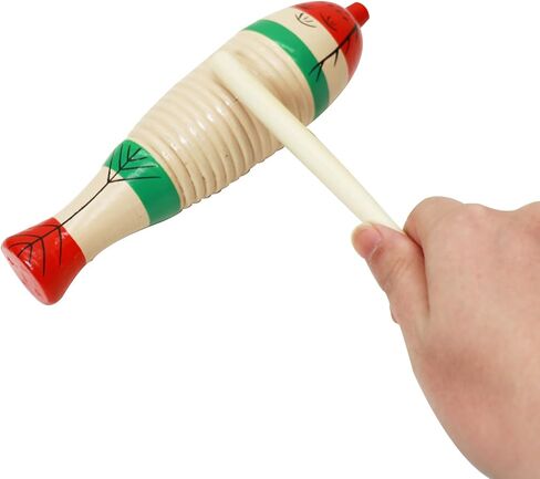 أداة جويرو على شكل سمكة ملونة، آلات موسيقية قرع لاتينية، أدوات قرع الضفدع الخشبية مع أعواد الإيقاع، قرع لاتيني مع أعواد الإيقاع (قطعتان) in Kuwait