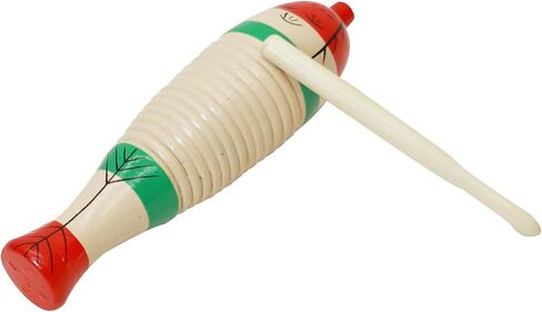 أداة جويرو على شكل سمكة ملونة، آلات موسيقية قرع لاتينية، أدوات قرع الضفدع الخشبية مع أعواد الإيقاع، قرع لاتيني مع أعواد الإيقاع (قطعتان) in Kuwait