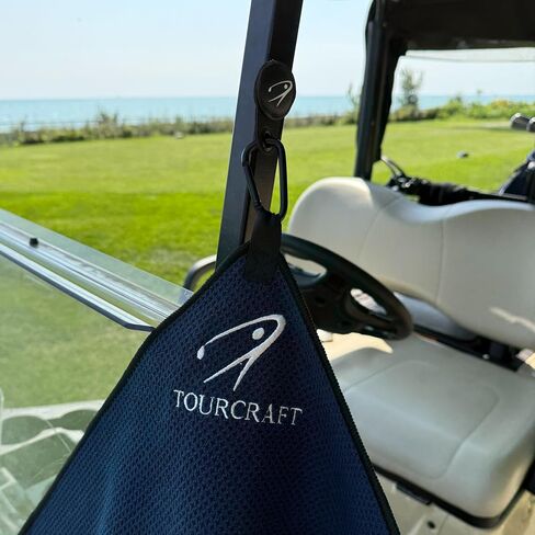 Magnetic Golf Towel for Cart or Clubs – Super-Absorbent Waffle Microfiber, Quick-Dry Design with Strong Magnet & Clip, 18x18 (Navy Blue) in Saudi Arabia
