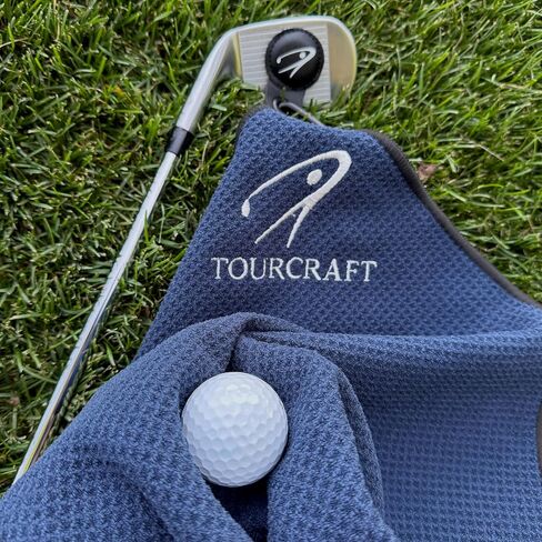 Magnetic Golf Towel for Cart or Clubs – Super-Absorbent Waffle Microfiber, Quick-Dry Design with Strong Magnet & Clip, 18x18 (Navy Blue) in Saudi Arabia