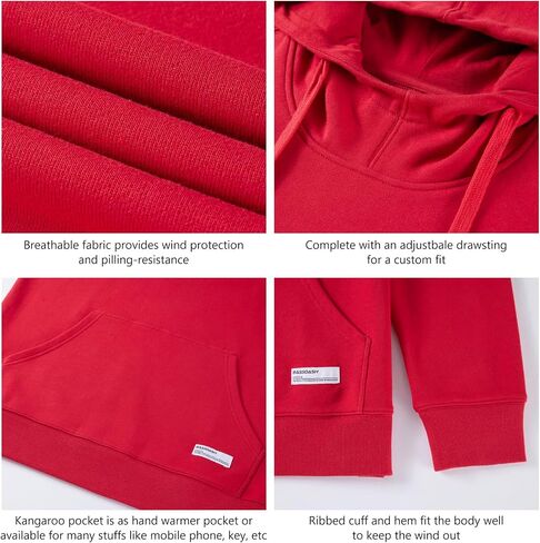 BASSDASH Mens Cotton Hoodie Long Sleeve Pullover Hooded Casual Drawstring Warm Sweatshirt with Kangaroo Pocket in Saudi Arabia