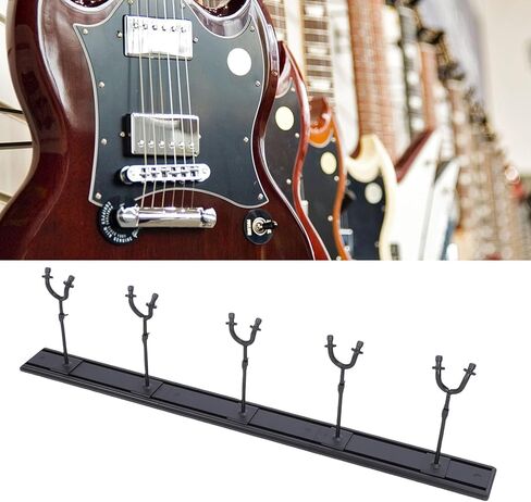 Eujgoov Guitar Mount System, Space Saving Display Rack, 270 Degree Rotating Adjustment 5 Guitar Hooks, 12.6 ft rail for Acoustic Electric Basses Wall Organizer in Saudi Arabia