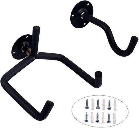 Garneck 2Pcs Metal Wall Mount Guitar Hanger Rack for Ukulele and String Instruments Durable Black Bracket for Acoustic Guitar Display for Home Shop Use in Saudi Arabia