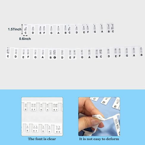 Piano Keyboard Note Labels, Silicone Piano Keyboard Stickers Guide for Beginners, 88 Keys Full Size, No Need Stickers, Reusable (Black) in Saudi Arabia
