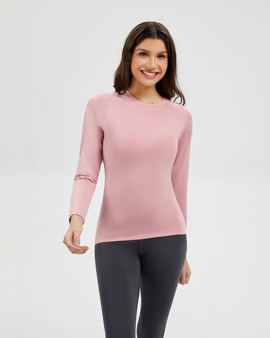 4 Pack Thermal Long Sleeve Shirts for Women Fleece Lined Compression Shirts Yoga Athletic Workout Tops in Kuwait