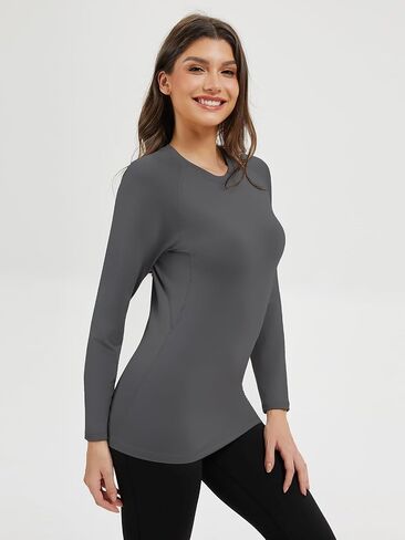 4 Pack Thermal Long Sleeve Shirts for Women Fleece Lined Compression Shirts Yoga Athletic Workout Tops in Kuwait
