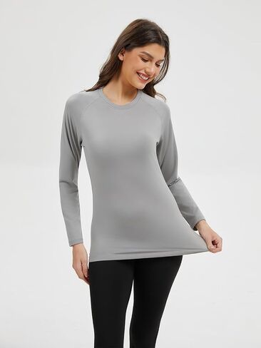 4 Pack Thermal Long Sleeve Shirts for Women Fleece Lined Compression Shirts Yoga Athletic Workout Tops in Kuwait