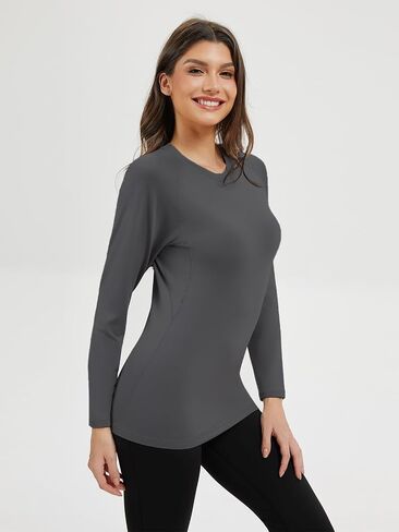 4 Pack Thermal Long Sleeve Shirts for Women Fleece Lined Compression Shirts Yoga Athletic Workout Tops in Kuwait