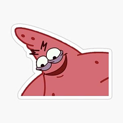 Evil Patrick Meme in HD - Sticker Sticker - Sticker Graphic - Waterproof - Fade Resistant Die Cut in Saudi Arabia
