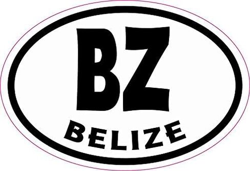 StickerTalk Oval BZ Belize Vinyl Sticker, 3 inches by 2 inches in Saudi Arabia