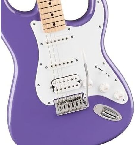 جيتار كهربائي Squier by Fender Limited Edition Sonic® Stratocaster® HSS، لوحة أصابع من خشب القيقب، بيك جارد أبيض، فوق بنفسجي in Saudi Arabia