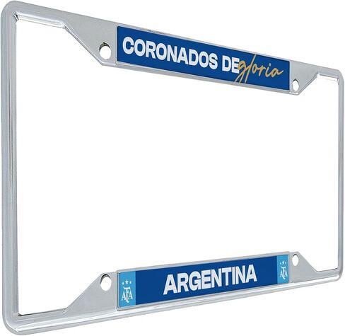 إكسسوارات السيارات من Desert Cactus Argentine Football Association AFA Argentina Albiceleste لكرة القدم إطار لوحة ترخيص معدني وحامل بطاقات للجزء الأمامي أو الخلفي من السيارة (الإطار - التصميم B) in Saudi Arabia