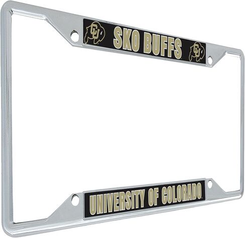 Desert Cactus University of Colorado License Plate Frame Buffaloes CU Buffs Holder for Front or Back of Car Metal Car Tag Holder Officially Licensed (Slogan 1) in Saudi Arabia
