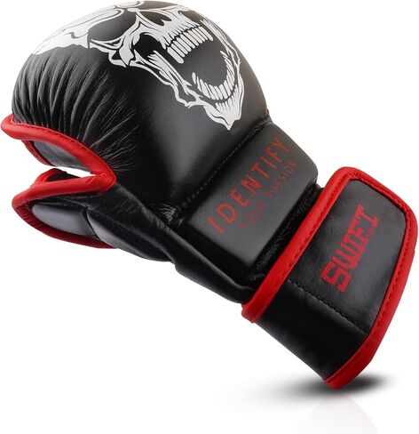 SwiftTechSports Premium MMA Gloves – Pro-Grade Leather Gloves for Men and Women with Wrist Support. Training, Sparring, Grappling, Boxing, Muay Thai, Kickboxing, and All Combat Sports. in Saudi Arabia