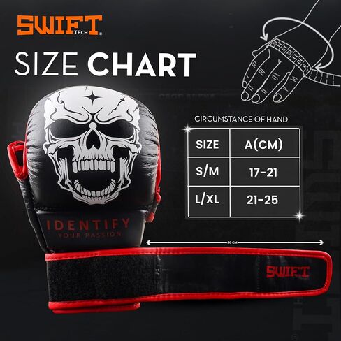 SwiftTechSports Premium MMA Gloves – Pro-Grade Leather Gloves for Men and Women with Wrist Support. Training, Sparring, Grappling, Boxing, Muay Thai, Kickboxing, and All Combat Sports. in Saudi Arabia