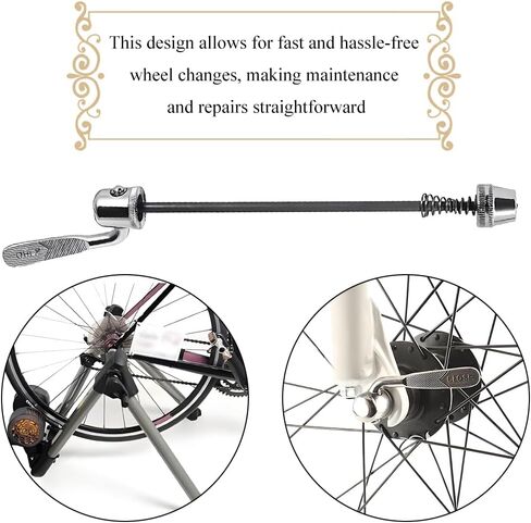 Bicycle Skewers Bike Trainer Quick Release Rear Wheel Axle Skewers Aluminum nut deep Thread Secure fit Thick Gauge Springs Elasticity Front Rear Bike Axle Wheel Hub in Saudi Arabia