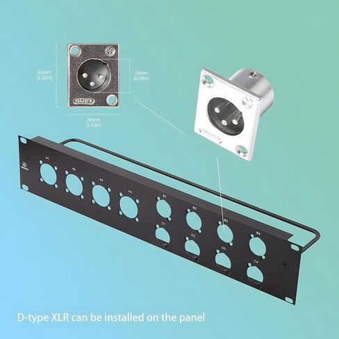 MayWILLA D نوع XLR كابل، D-نوع XLR 3Pin أنثى لوحة جبل إلى الذكور تمر عبر كابل موصل لأجهزة الصوت، صندوق المسرح، لوحة التصحيح XLR، صندوق الأرضية-60 سم in Saudi Arabia