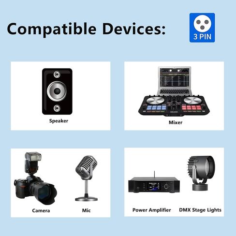 MayWILLA D نوع XLR كابل، D-نوع XLR 3Pin أنثى لوحة جبل إلى الذكور تمر عبر كابل موصل لأجهزة الصوت، صندوق المسرح، لوحة التصحيح XLR، صندوق الأرضية-60 سم in Saudi Arabia