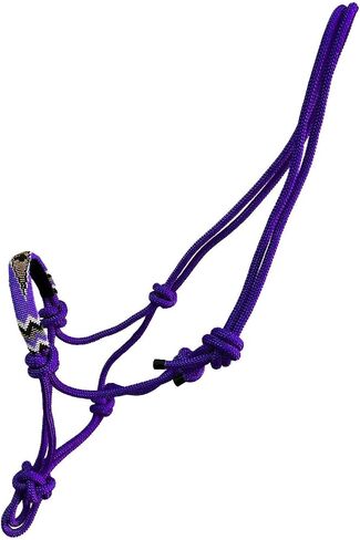 Nylon Horse Size Cowboy Knot Rope Halter with Beaded Cross Nose and Removable Lead in Saudi Arabia