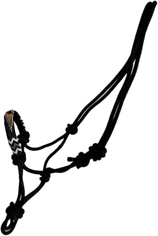 Nylon Horse Size Cowboy Knot Rope Halter with Beaded Cross Nose and Removable Lead in Saudi Arabia