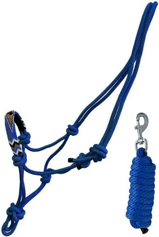 Nylon Horse Size Cowboy Knot Rope Halter with Beaded Cross Nose and Removable Lead in Saudi Arabia