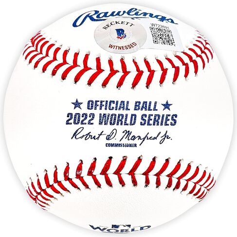 Michael Brantley Autographed Official 2022 World Series Logo M.L.B Baseball Houston Beckett BAS Witness Stock #220456 in Saudi Arabia