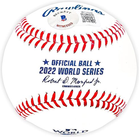 Luis Garcia Autographed Official 2022 World Series Logo M.L.B Baseball Houston Beckett BAS Witness Stock #220458 in Saudi Arabia