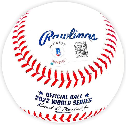 Luis Garcia Autographed Official 2022 World Series Logo M.L.B Baseball Houston Beckett BAS Witness Stock #220458 in Saudi Arabia