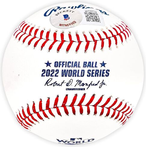 Rafael Montero Autographed Official 2022 World Series Logo M.L.B Baseball Houston Beckett BAS Witness Stock #220454 in Saudi Arabia