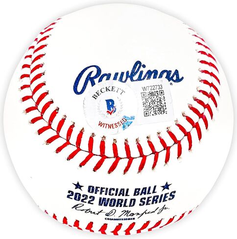 Rafael Montero Autographed Official 2022 World Series Logo M.L.B Baseball Houston Beckett BAS Witness Stock #220454 in Saudi Arabia